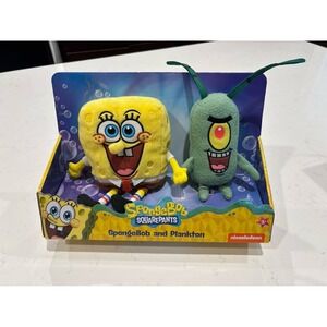 Nickelodeon SpongeBob SquarePants and Plankton Plush Toy Set New in Box